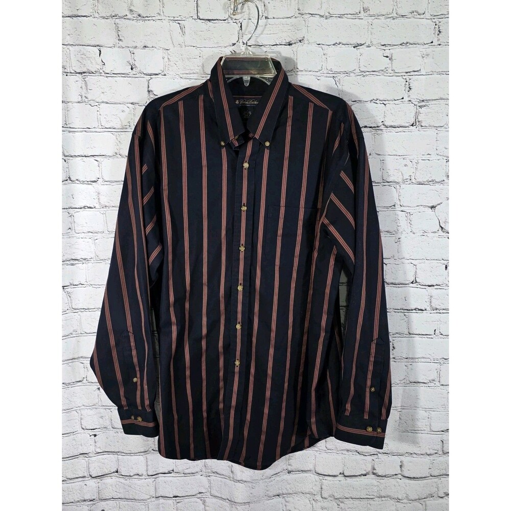 Brooks Brothers Men’s Large Striped Long Sleeve Non Iron Button Down